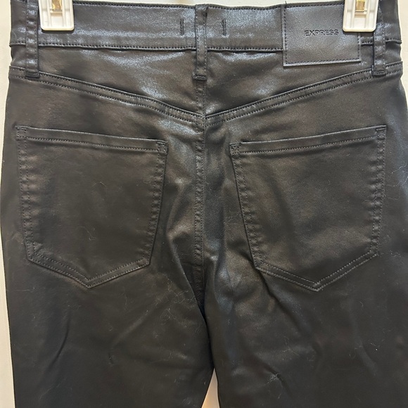 Express Jet Black Faux Leather Trousers. Size 8 - Picture 6 of 6